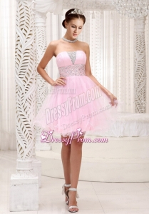2015 Strapless Lovely Beaded Bodice Prom Dress in Baby Pink