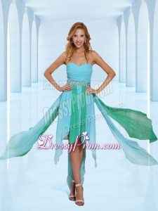 Cool Empire Beading Sweetheart Chiffon Asymmetrical Prom Dress