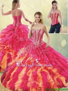 Gorgeous Multi Color Quinceanera Dresses with Beading and Ruffles