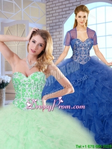 Popular Ball Gown Sweet 16 Dresses with Beading and Ruffles