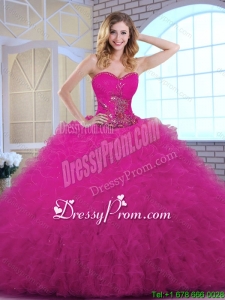 Classical Ball Gown Sweetheart Quinceanera Dresses in Fuchsia