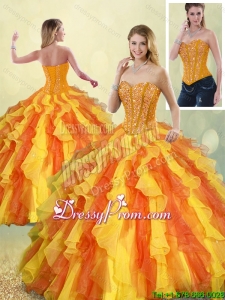Perfect Multi Color Sweetheart Quinceanera Gowns with Beading