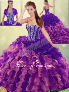 Elegant Beading and Ruffles Quinceanera Dresses with Sweetheart