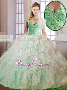 Cheap Beading and Ruffles Quinceanera Dresses in Multi Color