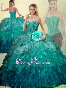 Luxurious Sweetheart Detachable Quinceanera Dresses with Beading