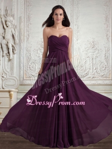 Dark Purple Sweetheart Empire Ruching Popular Chiffon Prom Dress