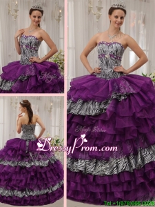 Summer Brand New Sweetheart Beading Quinceanera Dresses in Purple