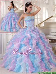 Winter Elegant Multi Color Quinceanera Gowns with Ruffles and Appliques