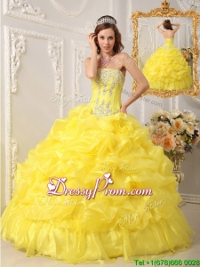 Summer Elegant Ball Gown Strapless Floor Length Quinceanera Dresses
