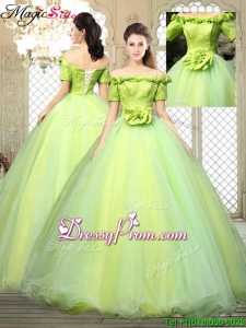Stylish Off the Shoulder Quinceanera Dresses with Hand Made Flowers