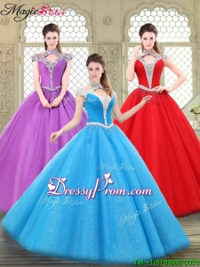 2016 Stylish Halter Top Quinceanera Gowns with Beading