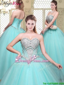 2016 Stylish Sweetheart Beading Quinceanera Gowns for Summer
