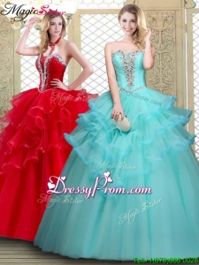 2016 Stylish Sweetheart Quinceanera Dresses with Beading and Ruffles