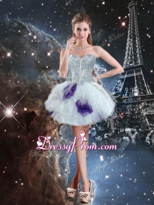 2016 Luxurious Short Prom Dresses with Beading and Ruffled Layers