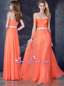 2016 Fashionable Empire Sweetheart Beaded Prom Dress in Orange Red