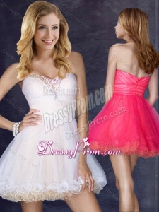2016 Clearance Short Sweetheart Prom Dress with Beading in Organza