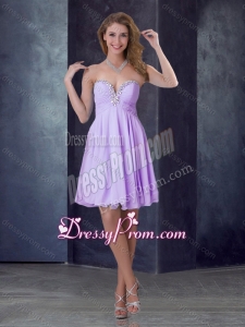 2016Vintage Empire Lilac Short Prom Dress with Beading