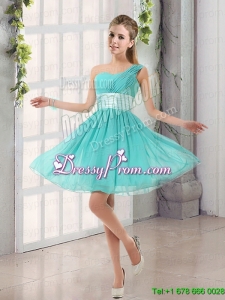 Natural One Shoulder A Line Ruching Lace Up Prom Dress