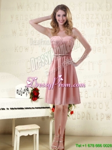 Sassy Sweetheart Ruched Prom Dresses in Chiffon with Waistband