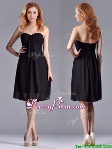 Empire Sweetheart Knee-length Short Black Prom Dress for Homecoming