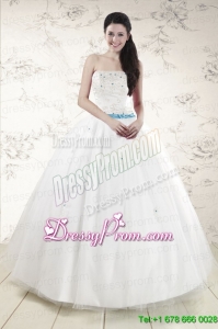 Cheap White Quinceanera Dresses with Appliques