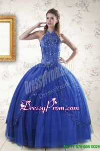 Elegant Royal Blue Sweet 15 Dresses with Appliques and Beading for 2015