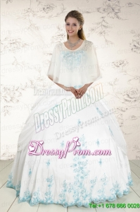 Elegant Strapless Appliques 2015 Quinceanera Dresses in White