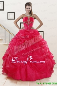 Exclusive Red Sweetheart Quinceanera Dresses with Appliques