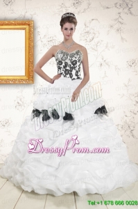 Pretty White Sweet 15 Dresses with Pick Ups and Hand Made Flowers