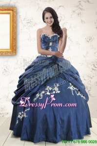 Traditional Sweetheart Ball Gown Quinceanera Dresses in Navy Blue