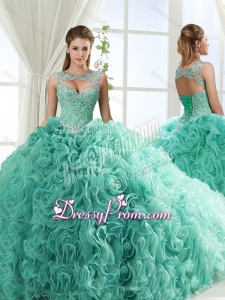 Lovely Sweetheart Beaded Detachable Quinceanera Dresses with Rolling Flower