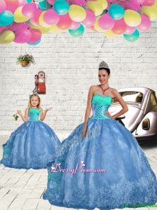 New Style Beading and Embroidery Princesita Dress in Aqua Blue for 2015 Spring