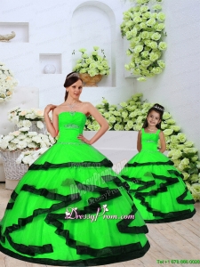 Trendy Beading and Ruching Spring Green Princesita Dress for 2015 Spring