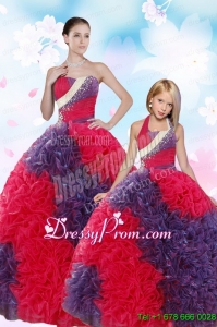 2015 Multi-color Ball Gown Beading and Ruffles Princesita Dress