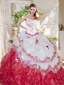Popular Big Puffy Bubble Beaded and Ruffled 2016 Quinceanera Dresses with Asymmetrical Neckline