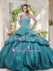 The Most Popular Really Puffy 2016 Quinceanera Dress Gown with Beading and Pick Ups