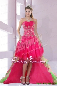 New Custom Made Sweetheart High Low High End Prom Dress for 2015