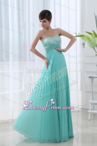 Apple Green Sweetheart Empire Pleats Floor-length Prom Dress