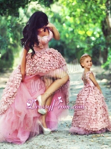 Exquisite High Low Prom Dress in Special Material and Perfect Applique Little Girl Dress with Straps