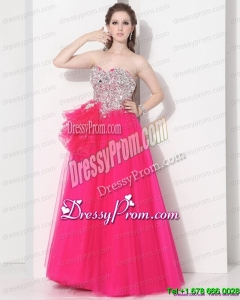 2015 Cheap Hot Pink Sweet Sixteen Dresses with Rhinestones