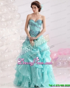 2015 Pretty Sweetheart Floor Length Quinceanera Dresses with Appliques