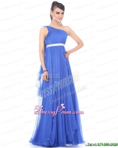 Simple Halter Top Long Prom Dresses with Sash and Ruffles