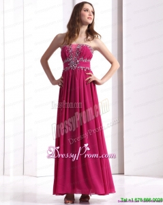Clearance Strapless Floor Length 2015 Prom Dress with Beading