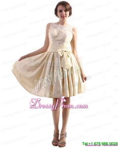 On Sale High Neck Prom Dresses with Ruching and Bowknot