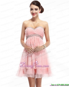 Plus Size Sweetheart 2015 Prom Dress with Beading and Ruching