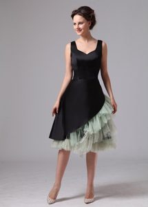 Knee-length Black and Green Beaded Prom Dress in West Sussex