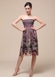 the Brand New Style Strapless Prom Holiday Dress Tea-length with Pattern