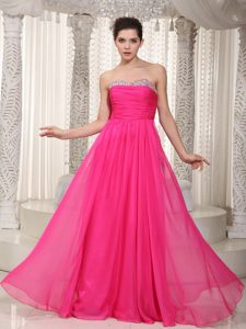 Princess Chiffon Prom Evening Dresses Floor-length Beaded Sweetheart