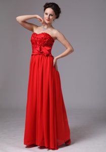 Layers with Bowknot Sweetheart Red Prom Dress 2013 Cheap