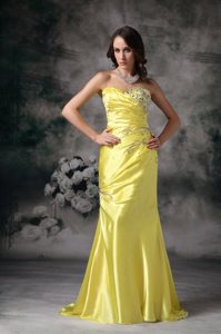 Exquisite Yellow Sweetheart Prom Evening Dress 2013 Beaded